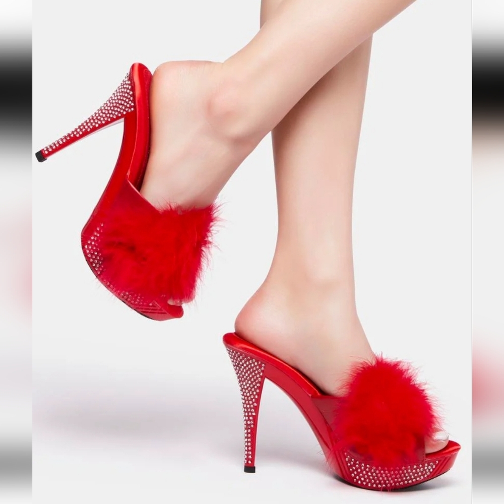 Elegant-401f Marabou Heels
